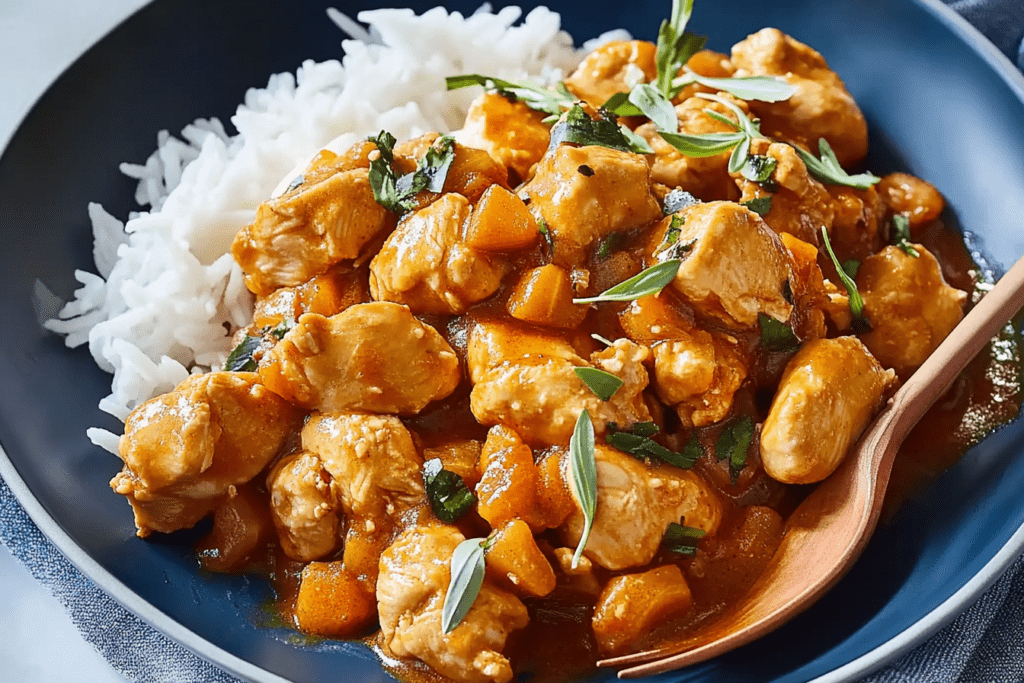 a plate of food with a spoon