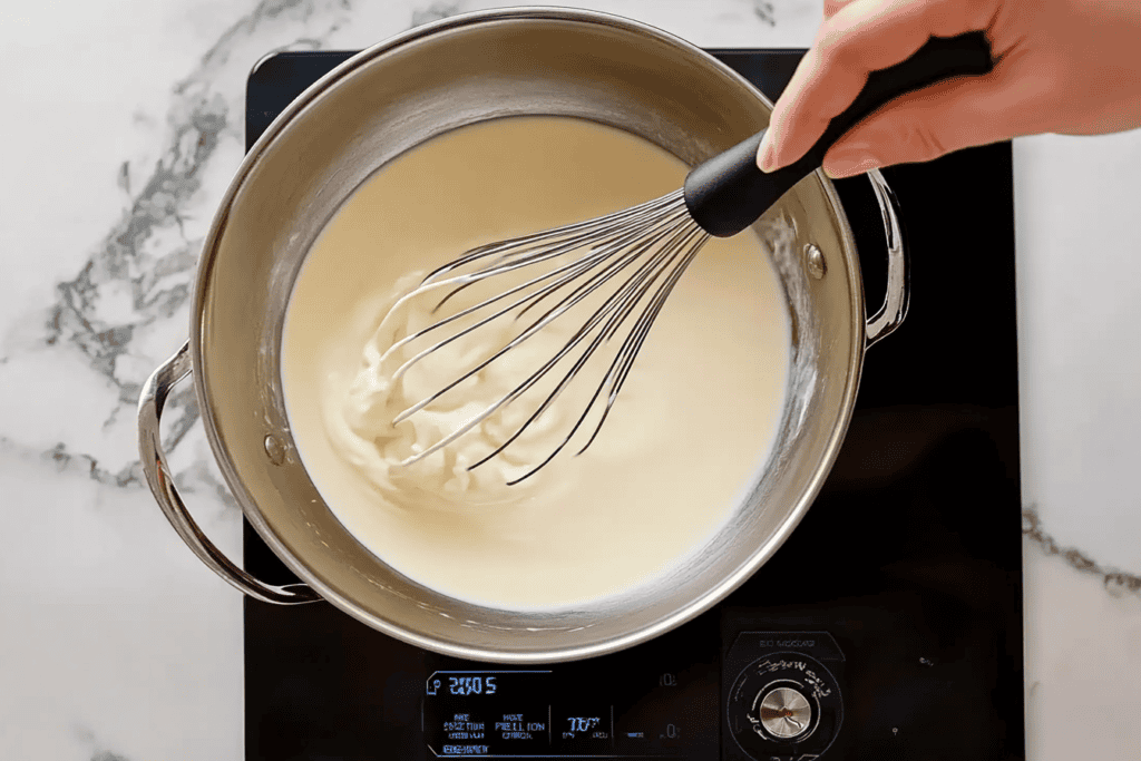 Cook whisking constantly until the mixture