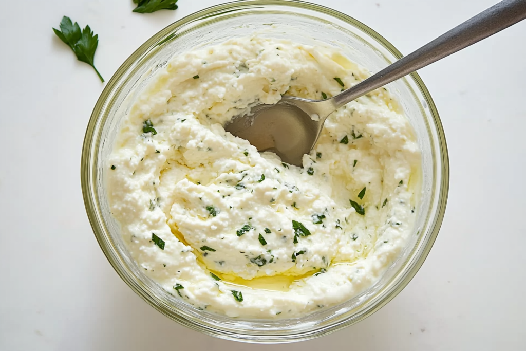 In a mixing bowl combine ricotta cheese with egg b1be0559 4e0c 4d45 90a2 bdb57036c375