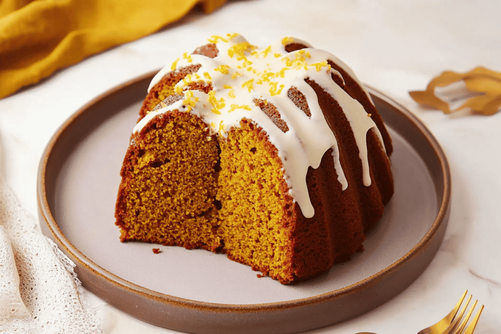 Making the Pumpkin Bundt Cake