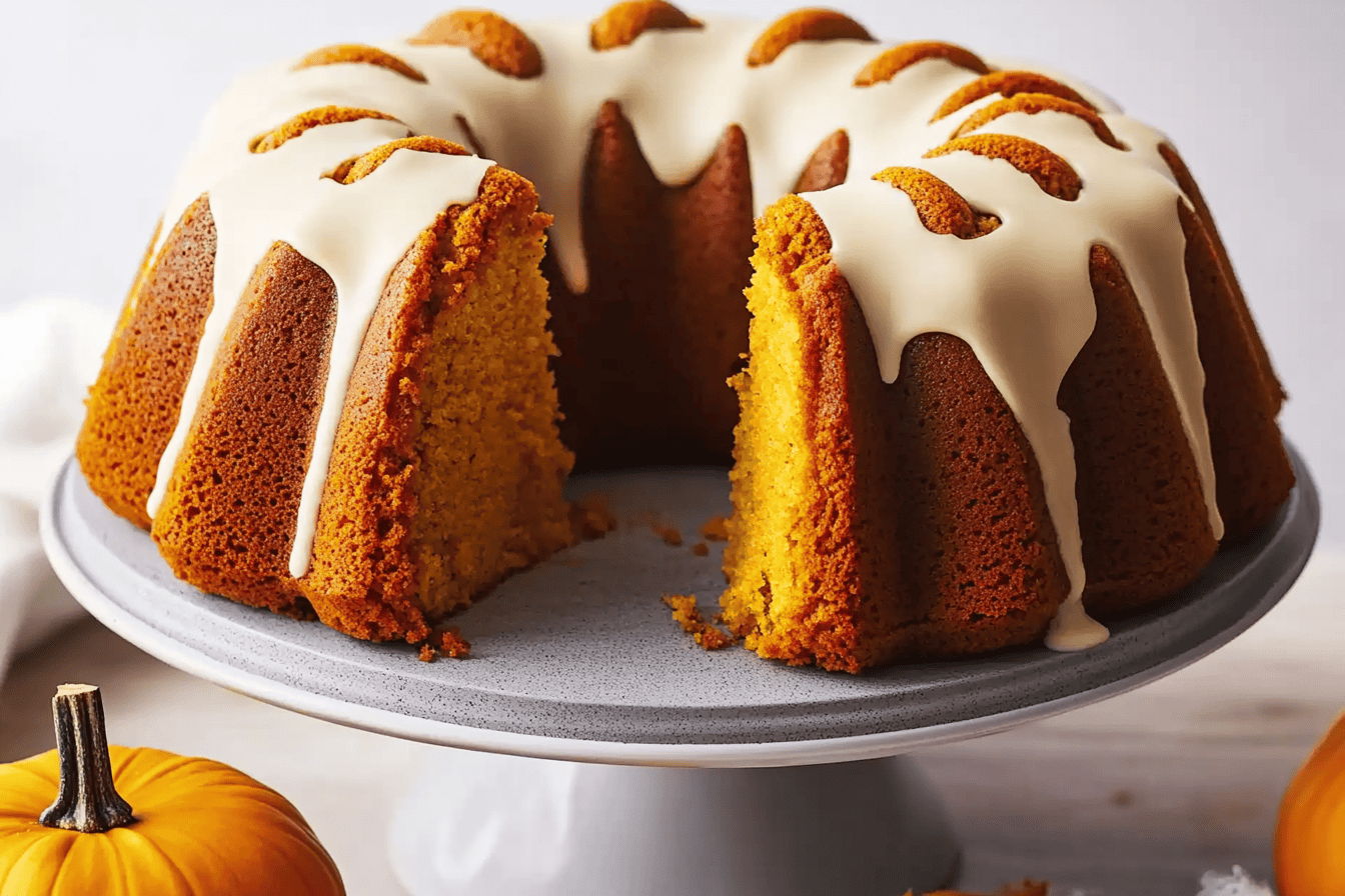 Making the Pumpkin Bundt Cake