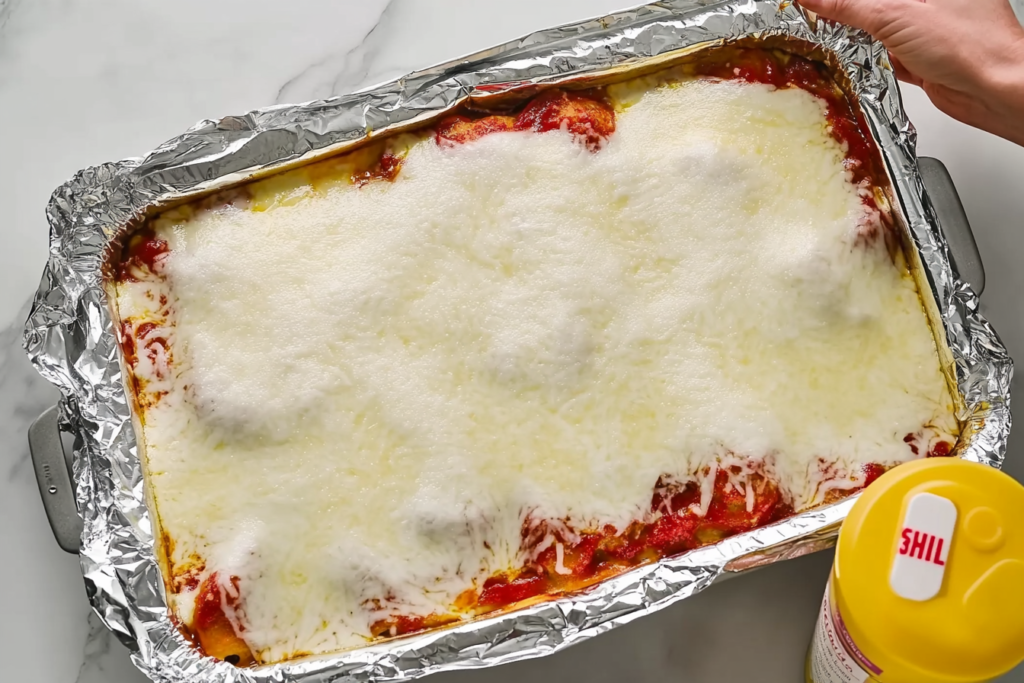 Repeat layers and top with remaining mozzarella 74b4bd27 9bdb 49c3 8896 67bb65f59652