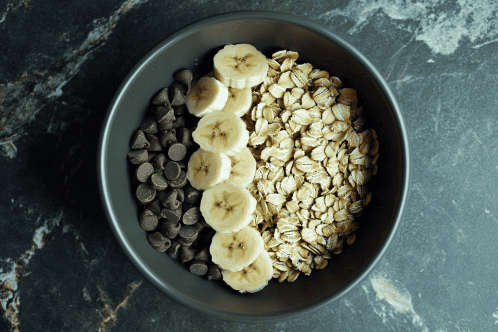 Ripe bananas Rolled oats Chocolate chips