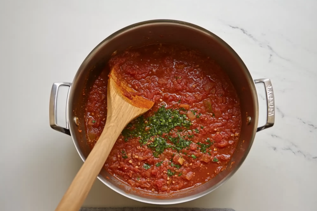 Stir in crushed tomatoes tomato sauce tomato pas cad9df43 7307 4dc3 b814 e14634b372ee