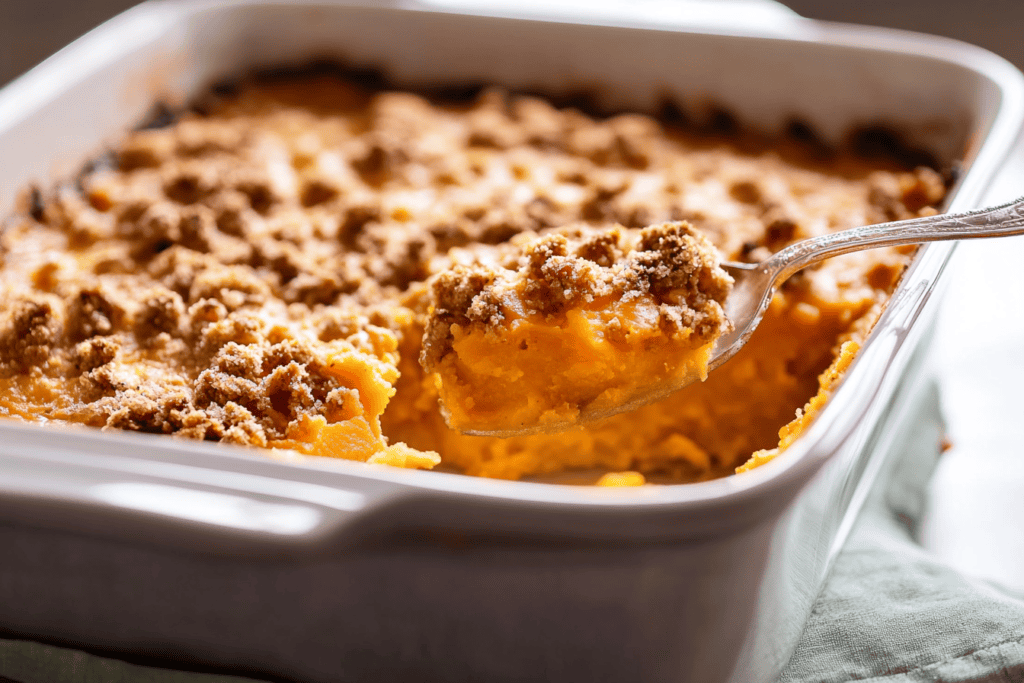 Sweet potato casserole with marshmallows