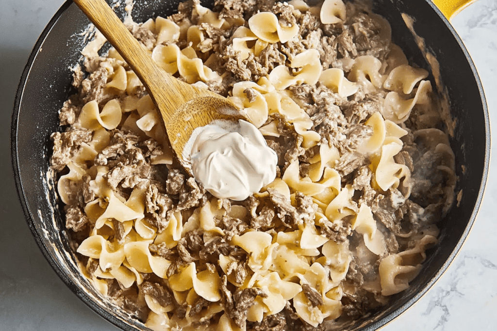 Beef Stroganoff with cream