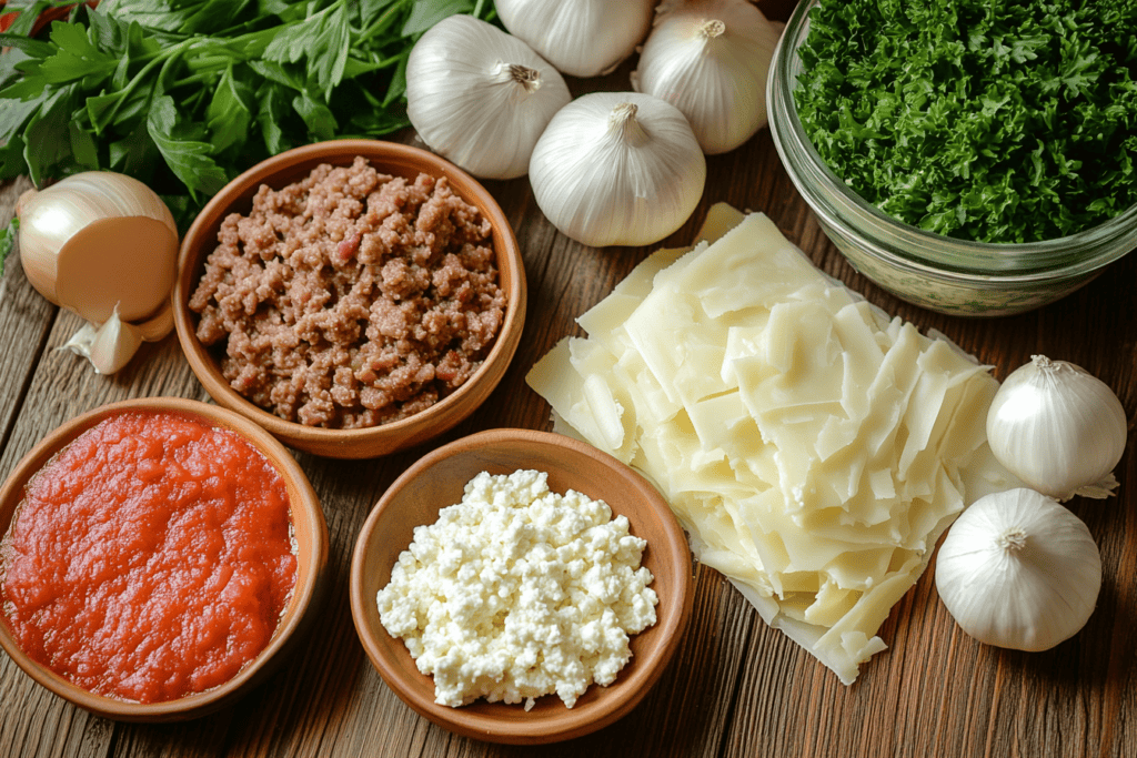 Lasagna ingredients