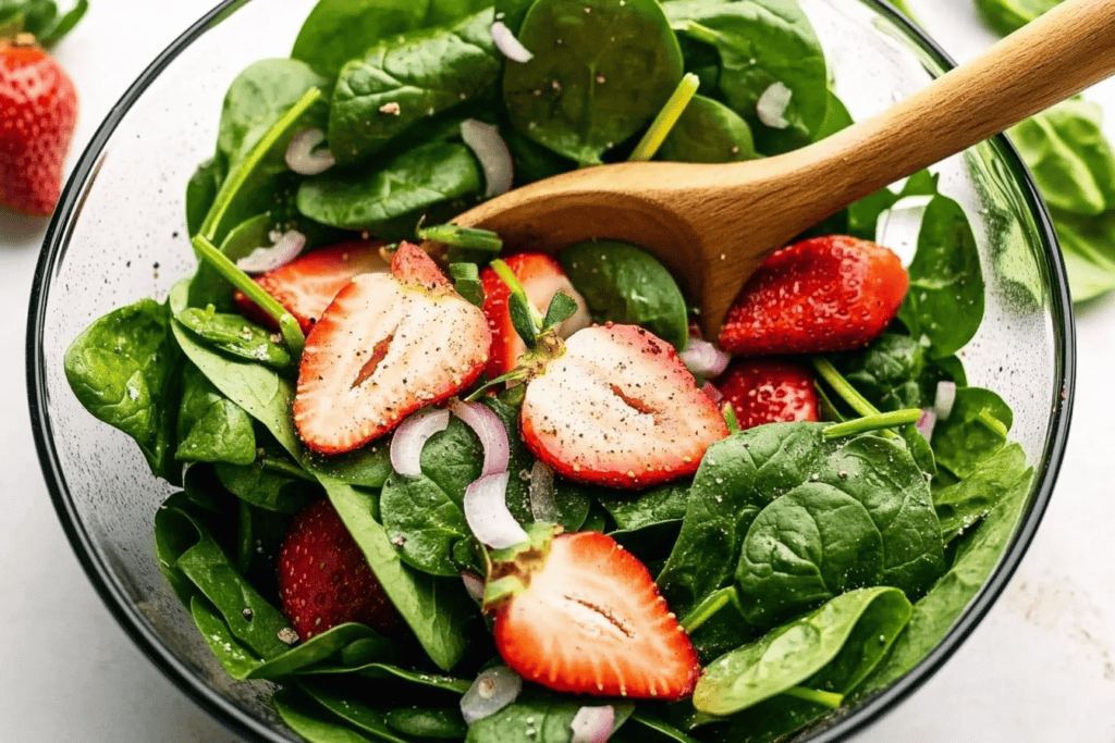 spinach strawberries